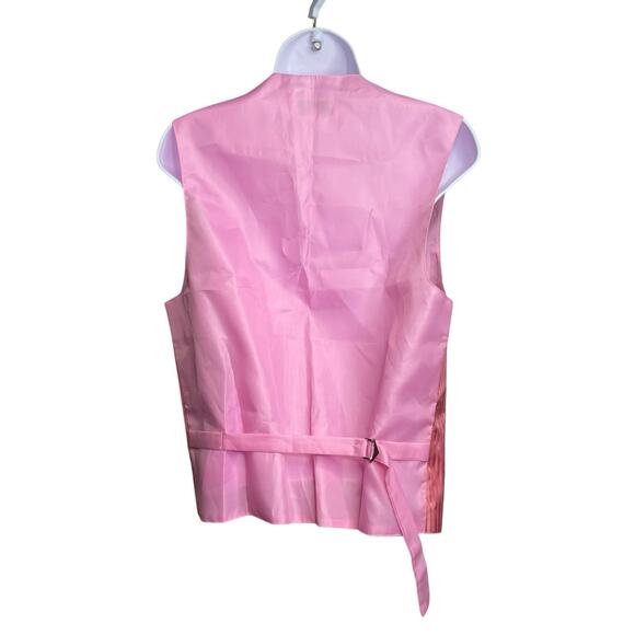 Vesuvio Napoli Men's Pink Pinstriped Vest Size S Flamboyant Vegas Tuxedo Wedding - Picture 2 of 12